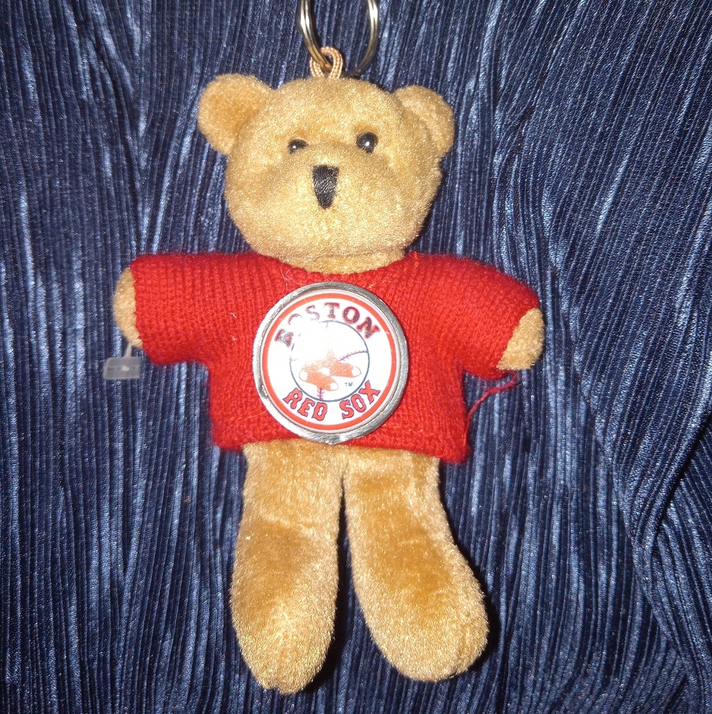 Teddy Bear Boston Red Sox Key chain or bag hook